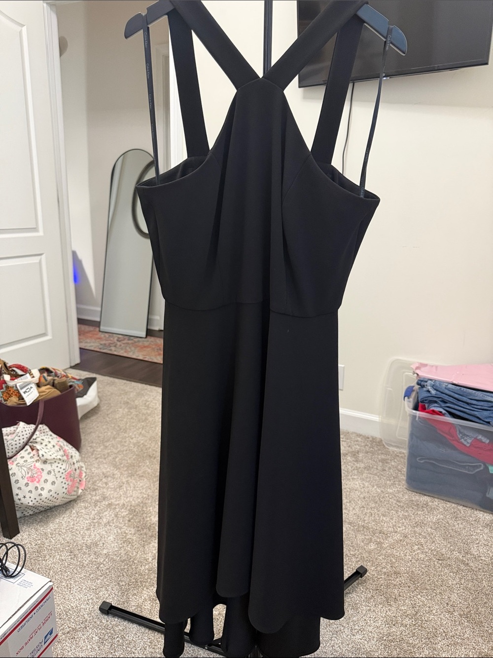 Calvin Klein Black  Midi Dress higher in front